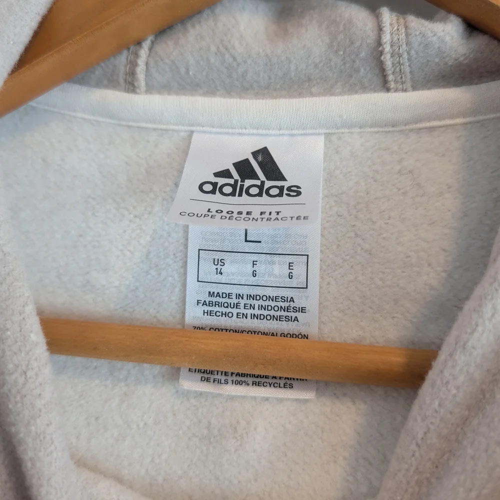 ADIDAS Kids' Colorblock Hoodie - Beige, Pink, and Lavender Size 14